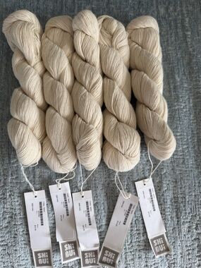 Natural Cream Lace Weight Yarn - 5 Skeins